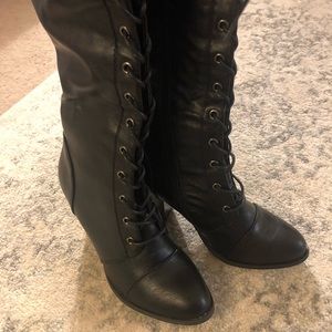 Black Knee High Riding Boots